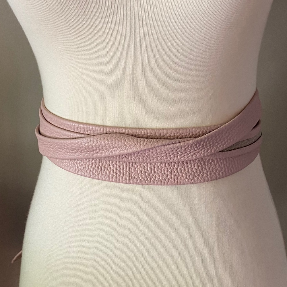 Anthropologie ADA Pebbled Pink Obi Belt